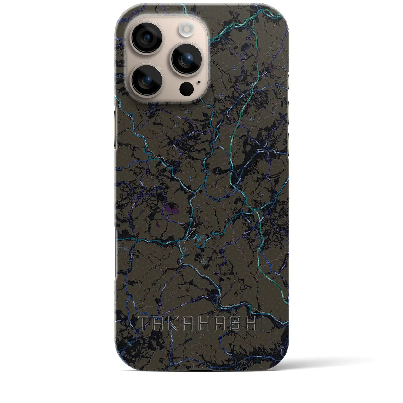 【高梁(岡山県)】地図柄iPhoneケース(バックカバータイプ)