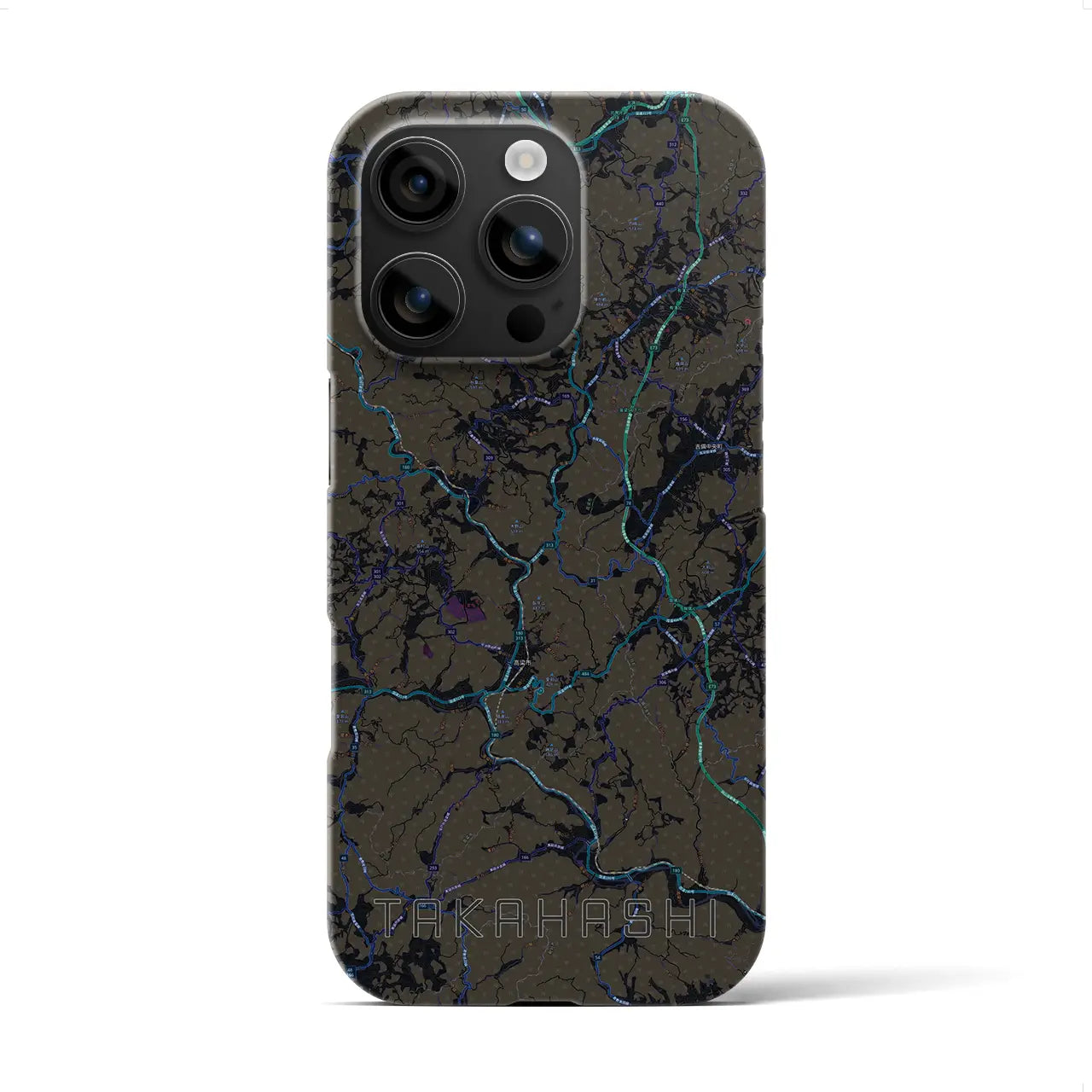 【高梁(岡山県)】地図柄iPhoneケース(バックカバータイプ)