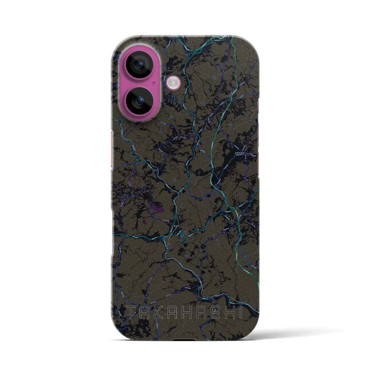 【高梁(岡山県)】地図柄iPhoneケース(バックカバータイプ)