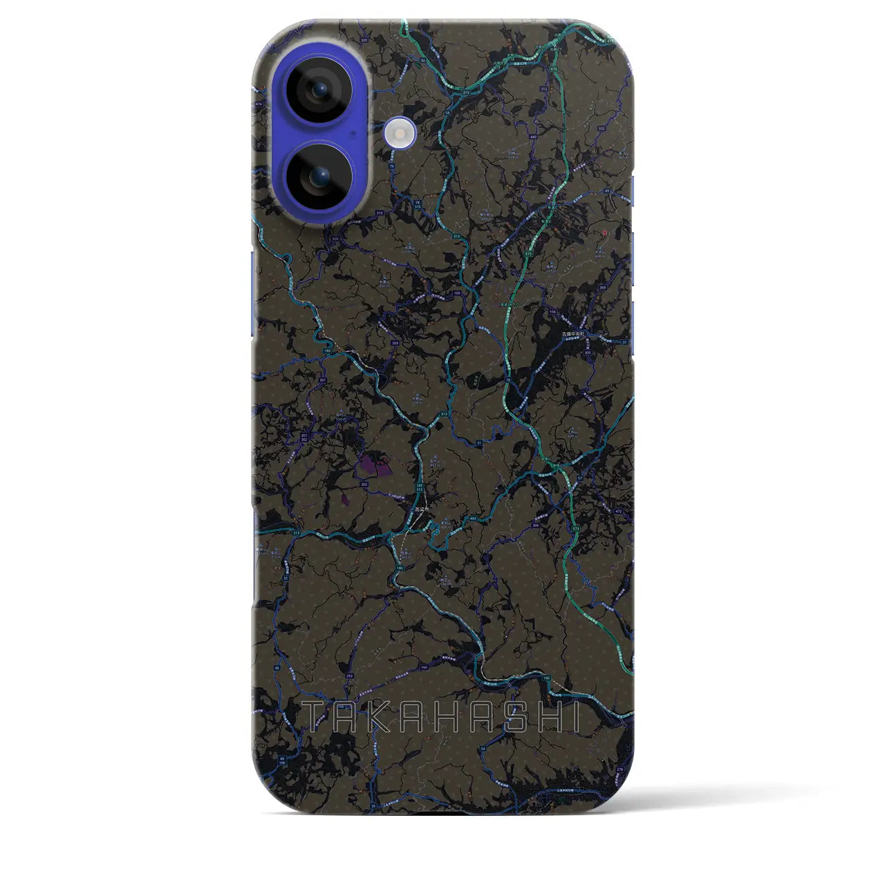 【高梁(岡山県)】地図柄iPhoneケース(バックカバータイプ)