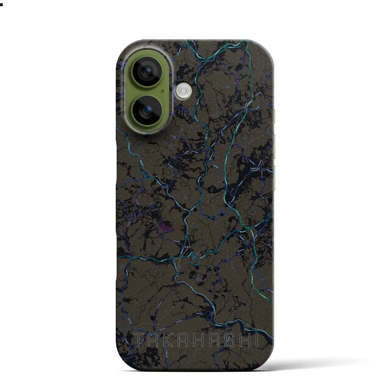 【高梁(岡山県)】地図柄iPhoneケース(バックカバータイプ)