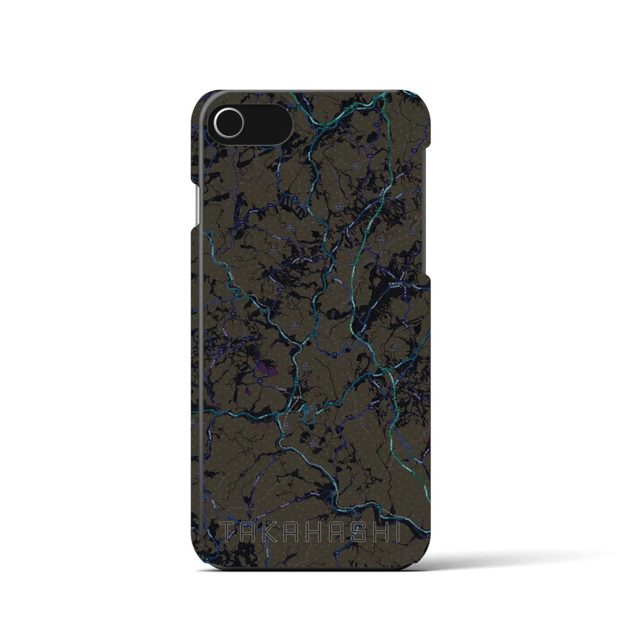 【高梁(岡山県)】地図柄iPhoneケース(バックカバータイプ)