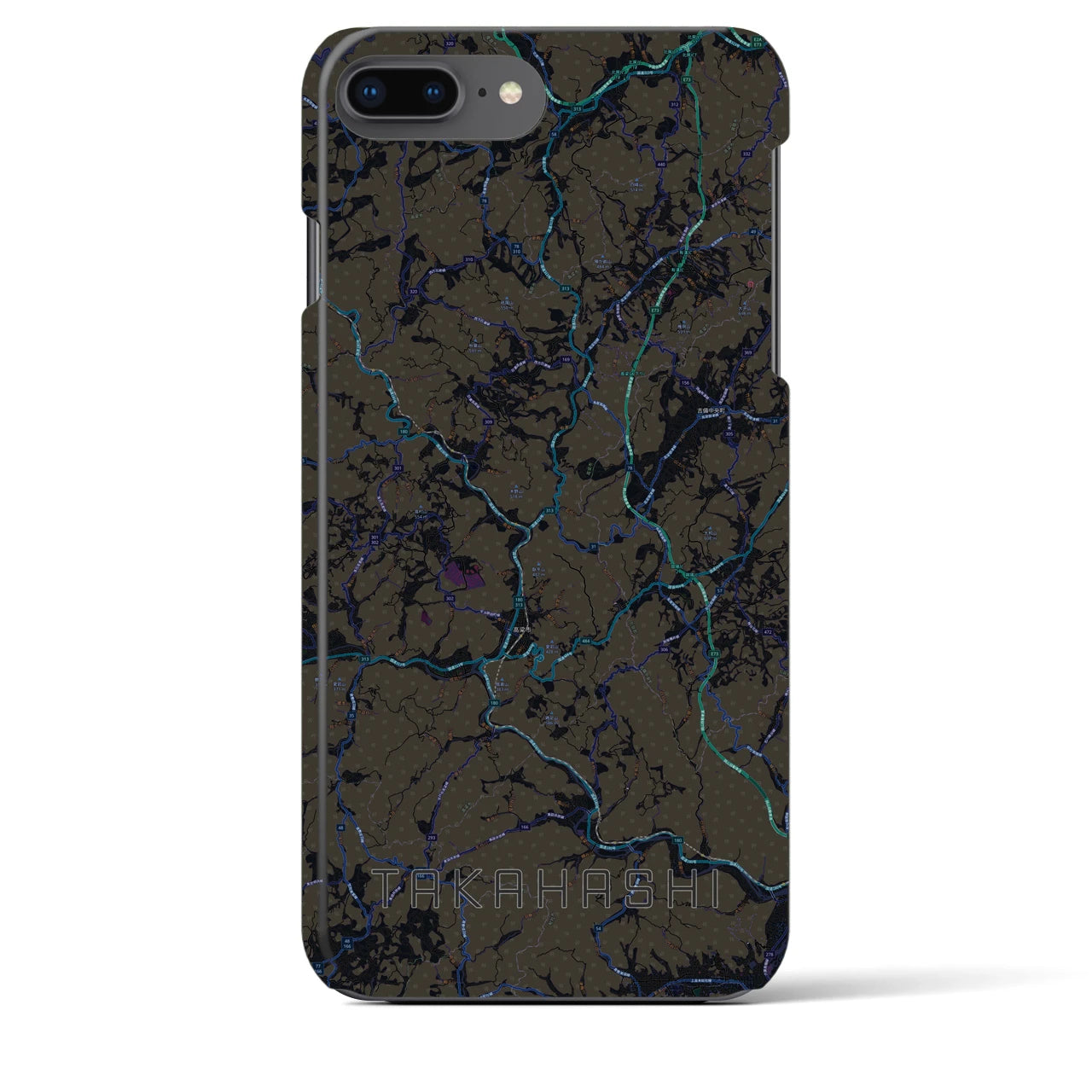 【高梁(岡山県)】地図柄iPhoneケース(バックカバータイプ)