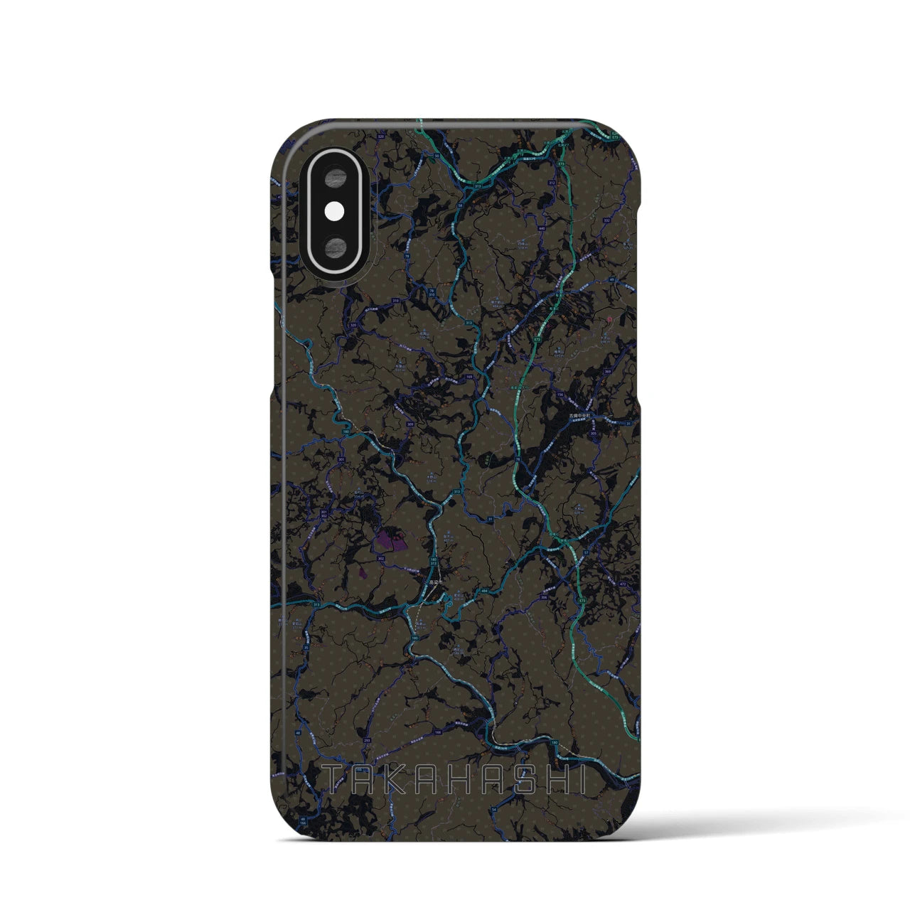 【高梁(岡山県)】地図柄iPhoneケース(バックカバータイプ)