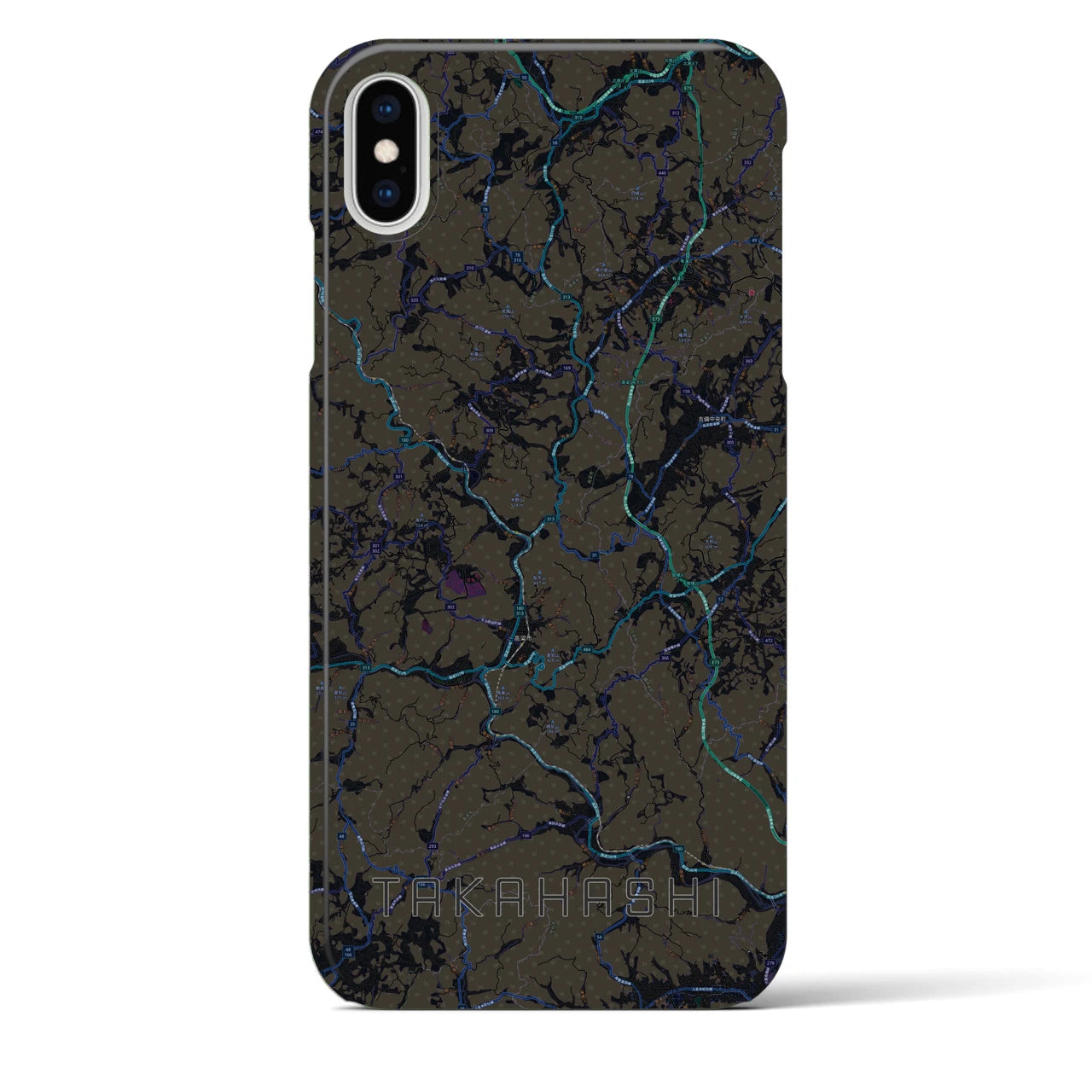 【高梁(岡山県)】地図柄iPhoneケース(バックカバータイプ)