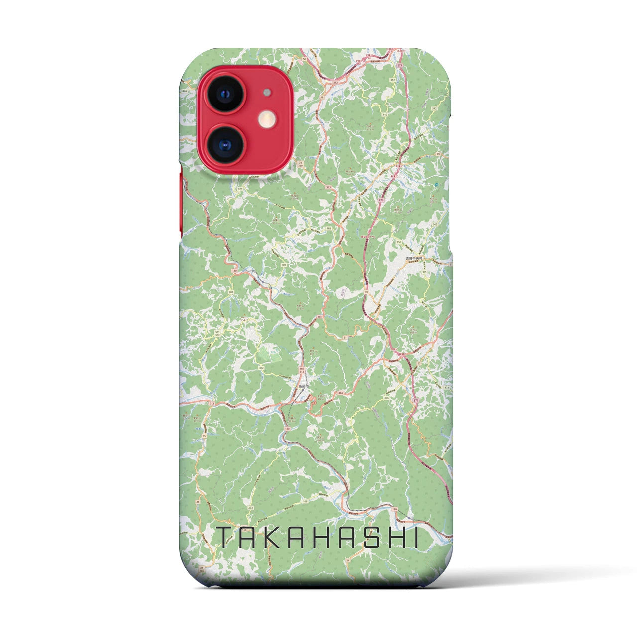 【高梁(岡山県)】地図柄iPhoneケース(バックカバータイプ)