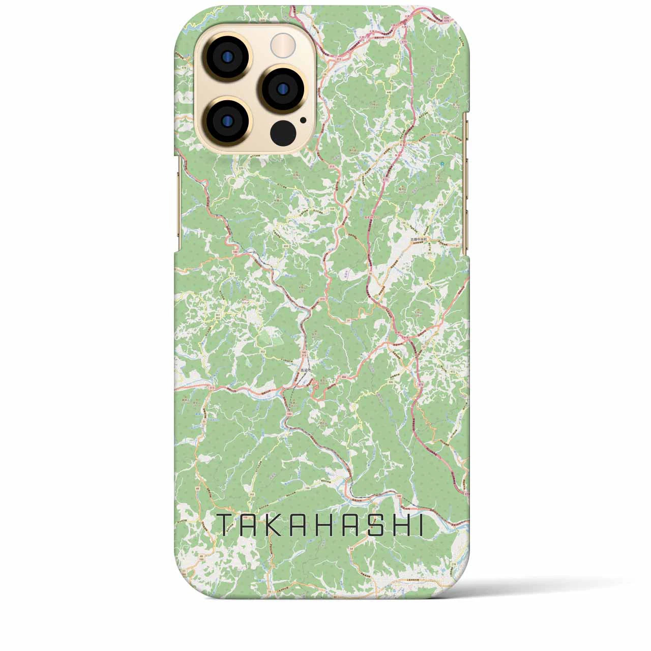 【高梁(岡山県)】地図柄iPhoneケース(バックカバータイプ)