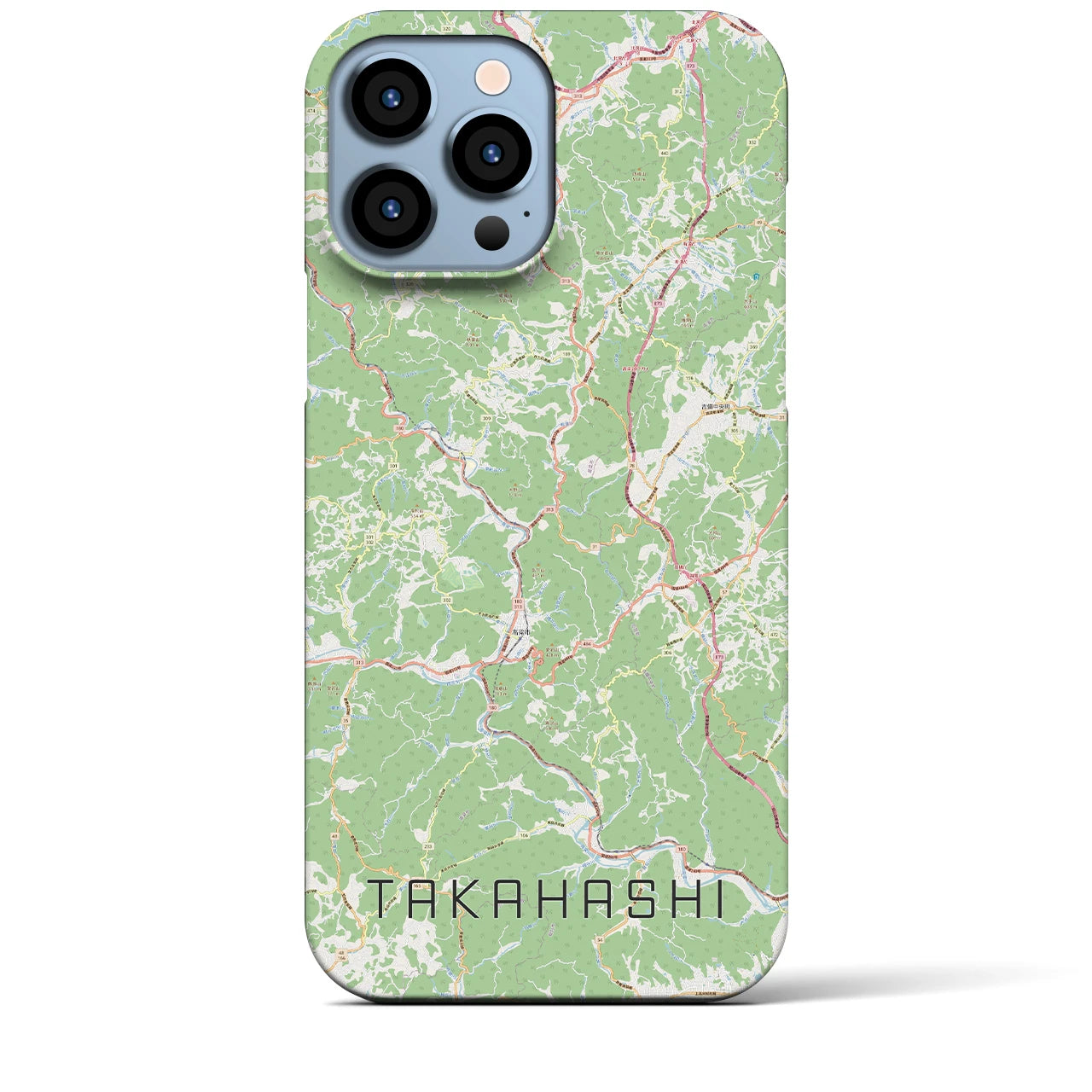【高梁(岡山県)】地図柄iPhoneケース(バックカバータイプ)