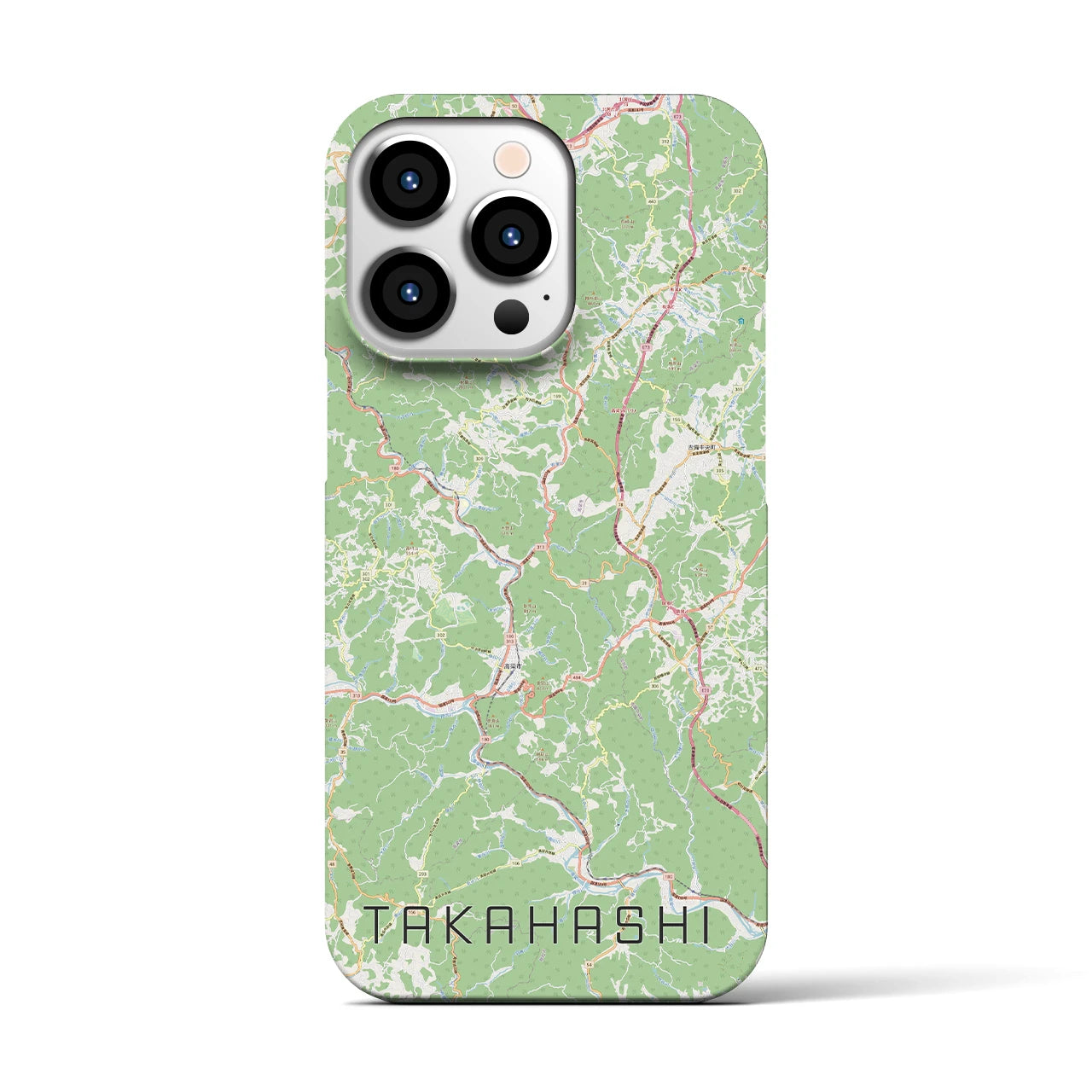 【高梁(岡山県)】地図柄iPhoneケース(バックカバータイプ)