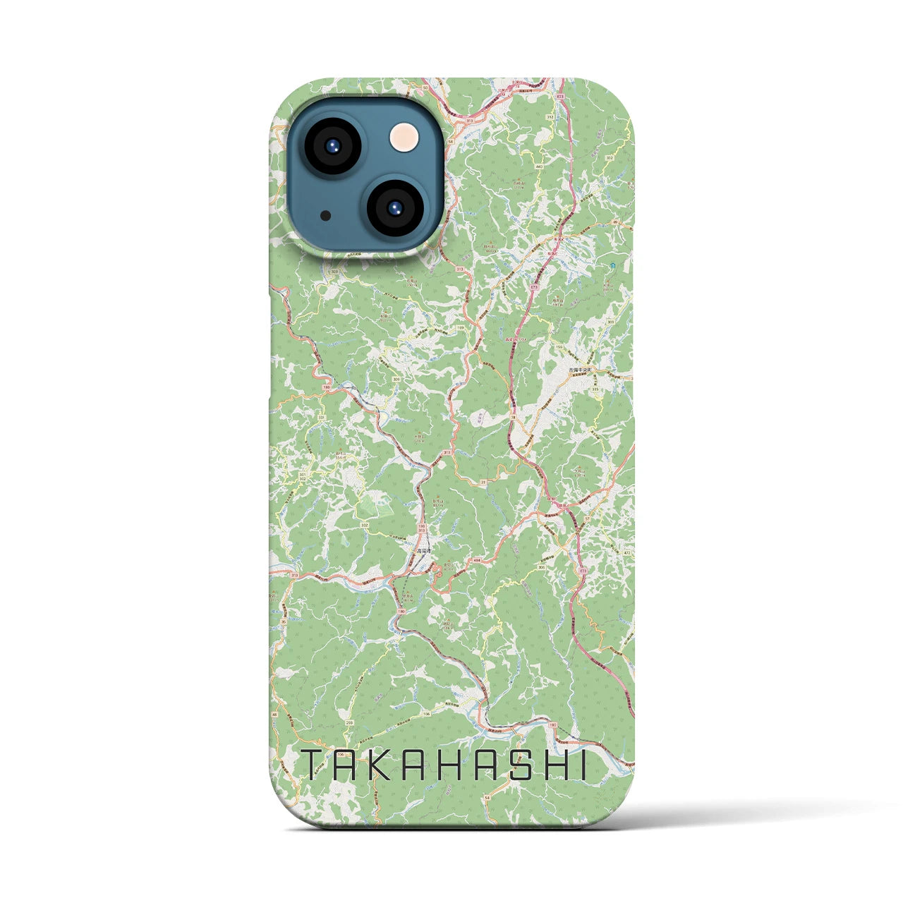 【高梁(岡山県)】地図柄iPhoneケース(バックカバータイプ)