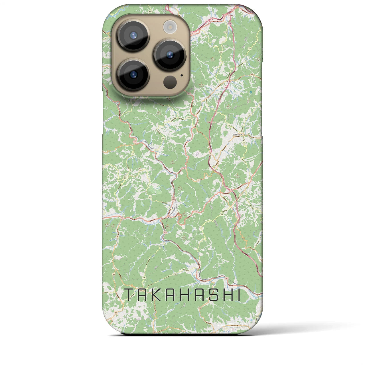 【高梁(岡山県)】地図柄iPhoneケース(バックカバータイプ)