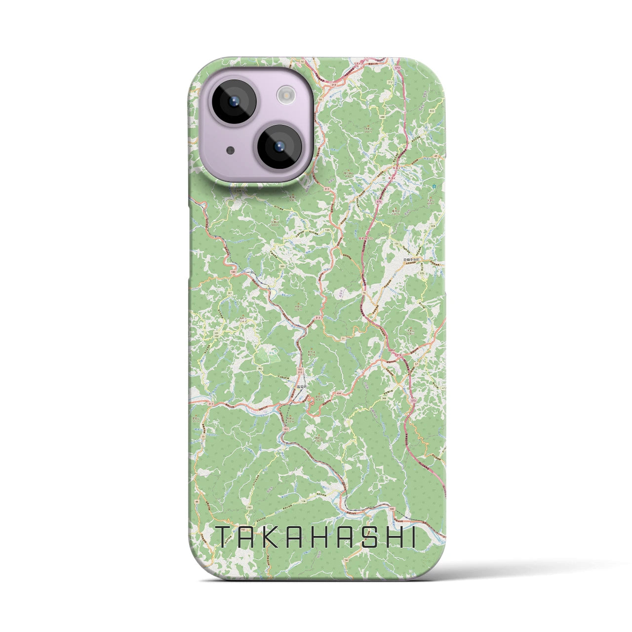 【高梁(岡山県)】地図柄iPhoneケース(バックカバータイプ)