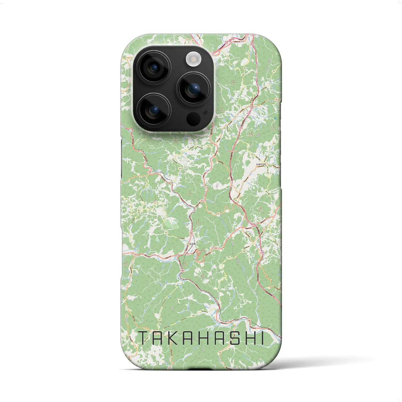 【高梁(岡山県)】地図柄iPhoneケース(バックカバータイプ)