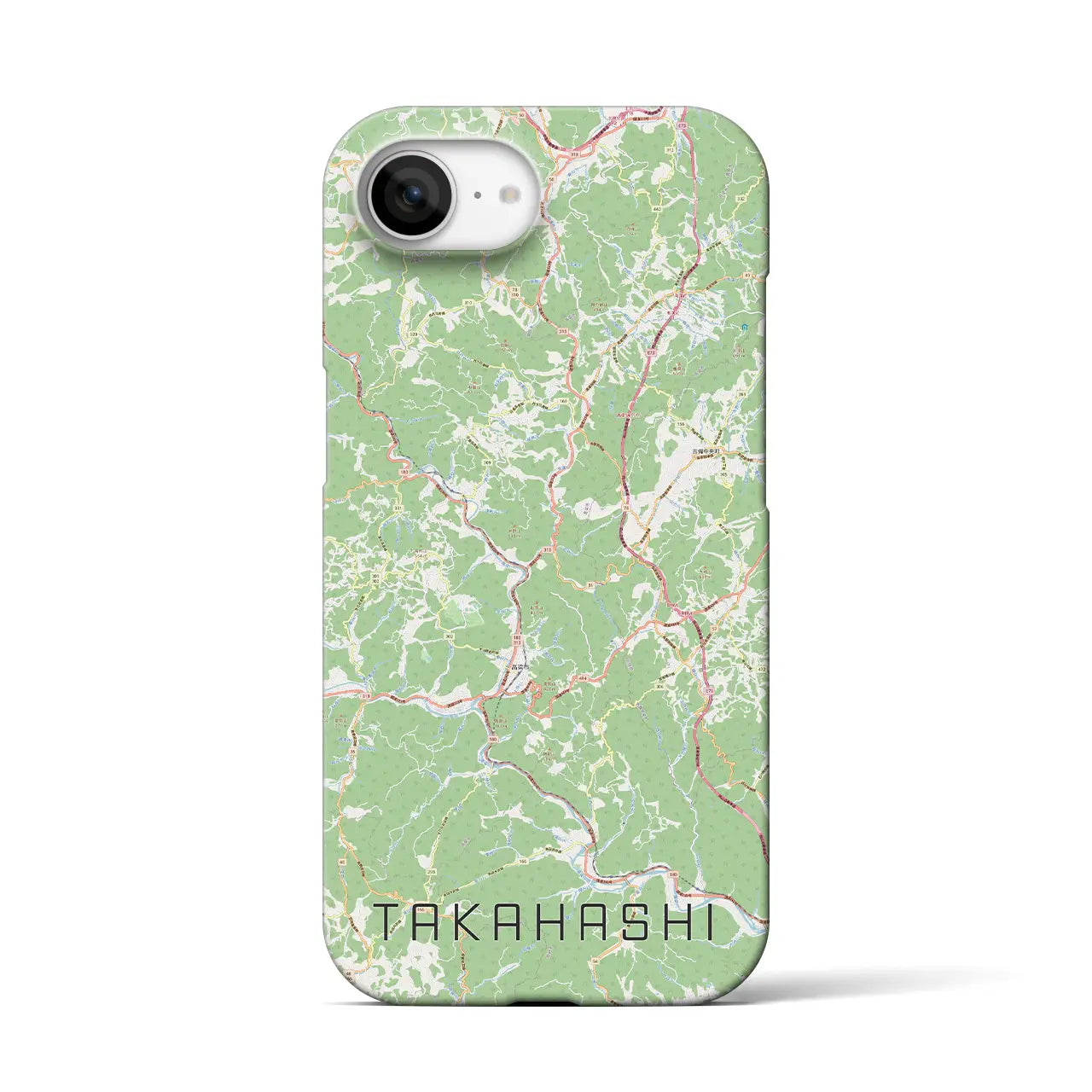 【高梁(岡山県)】地図柄iPhoneケース(バックカバータイプ)