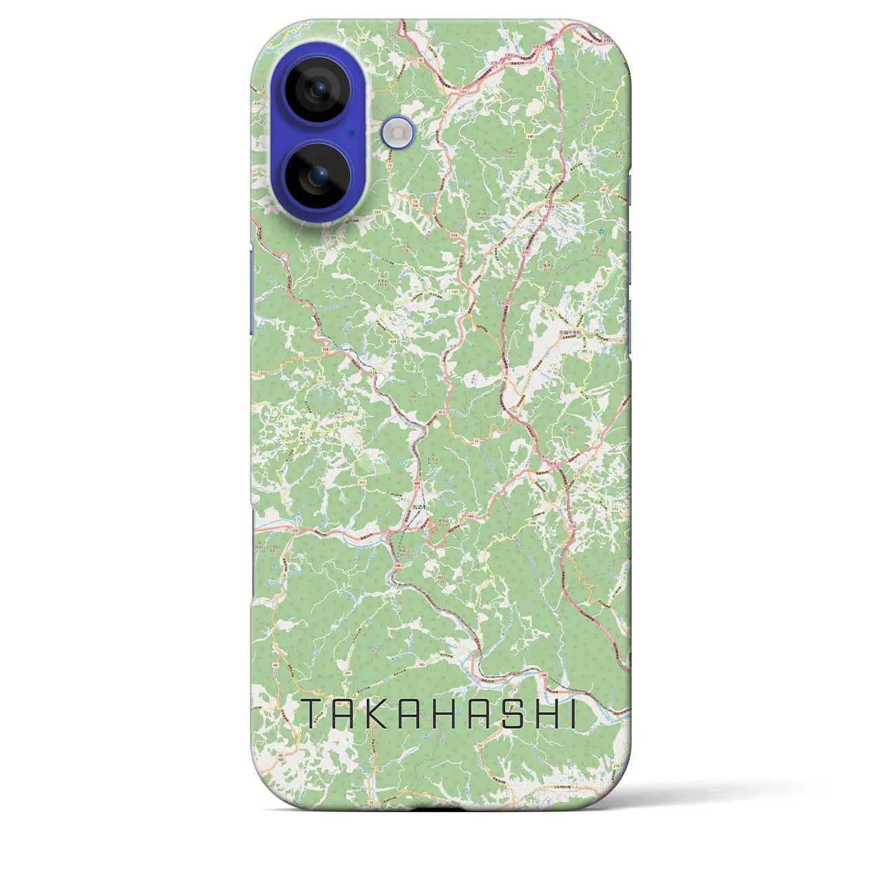 【高梁(岡山県)】地図柄iPhoneケース(バックカバータイプ)ナチュラル・iPhone 16 Pro Max 用