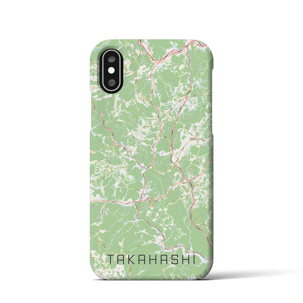 【高梁(岡山県)】地図柄iPhoneケース(バックカバータイプ)