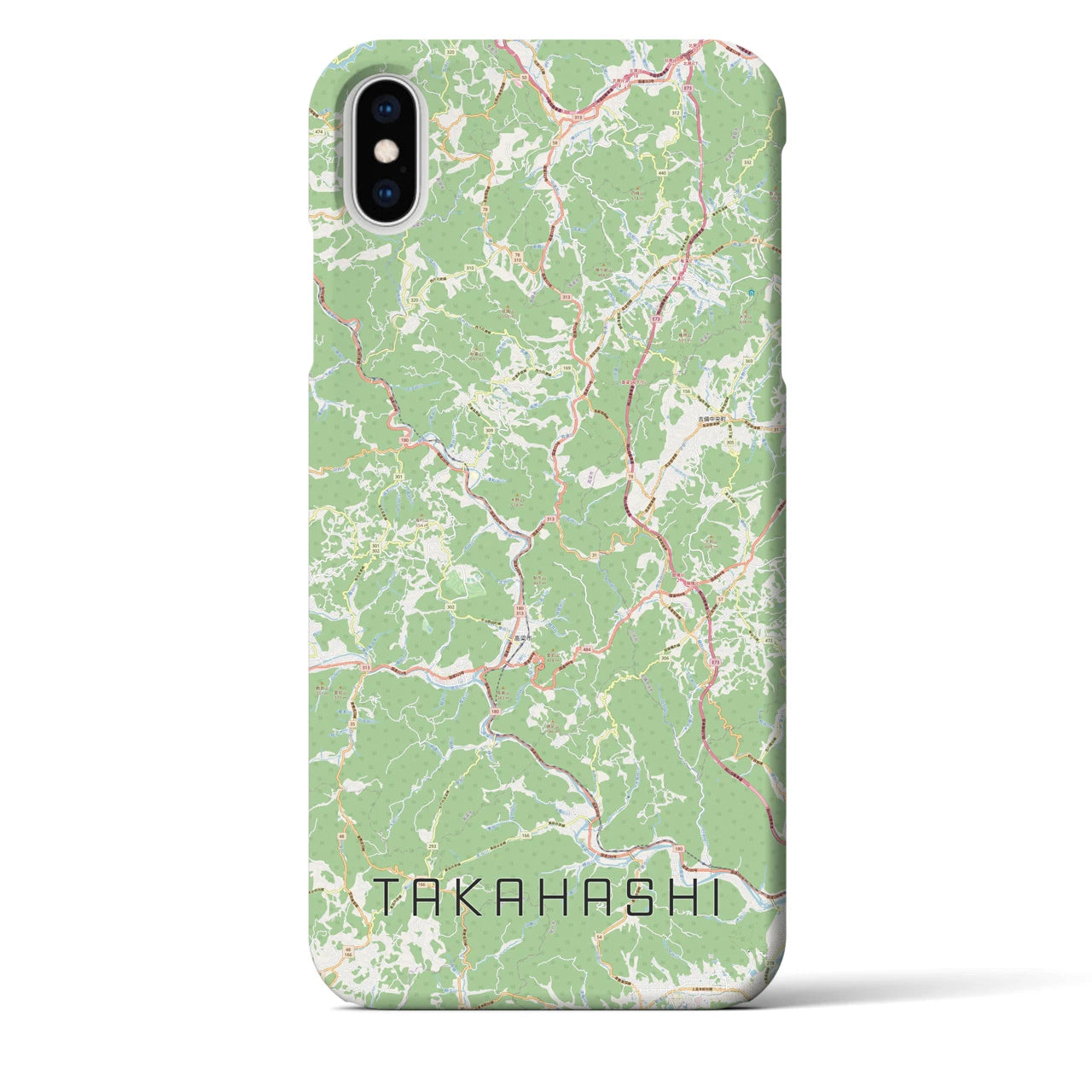 【高梁(岡山県)】地図柄iPhoneケース(バックカバータイプ)