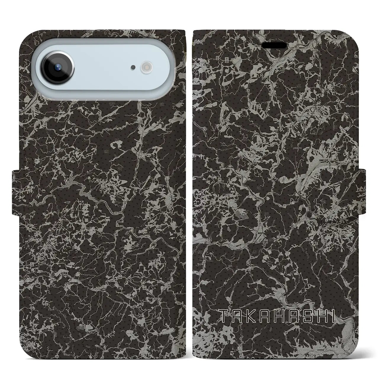 【高梁(岡山県)】地図柄iPhoneケース(手帳タイプ)