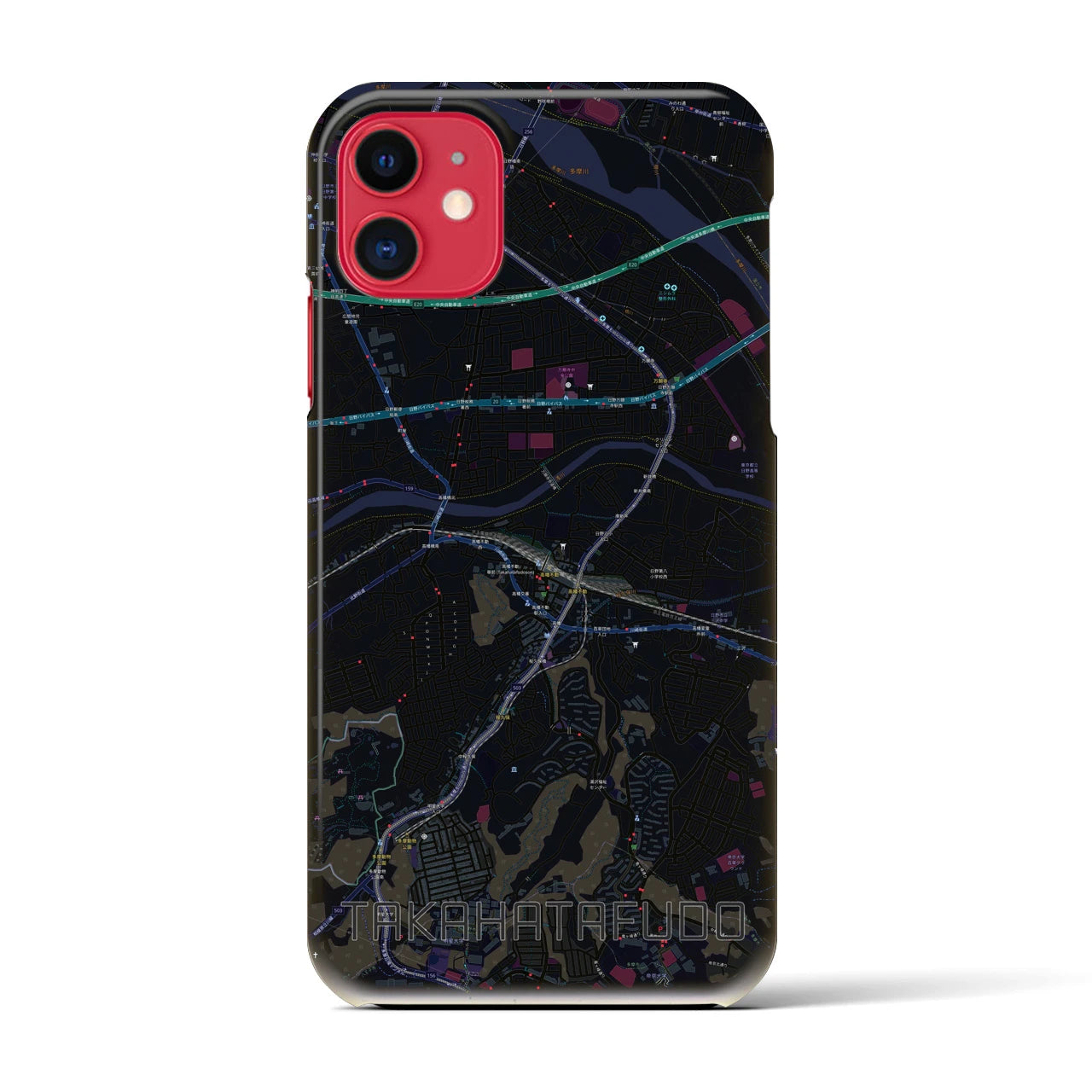 【高幡不動(東京都)】地図柄iPhoneケース(バックカバータイプ)
