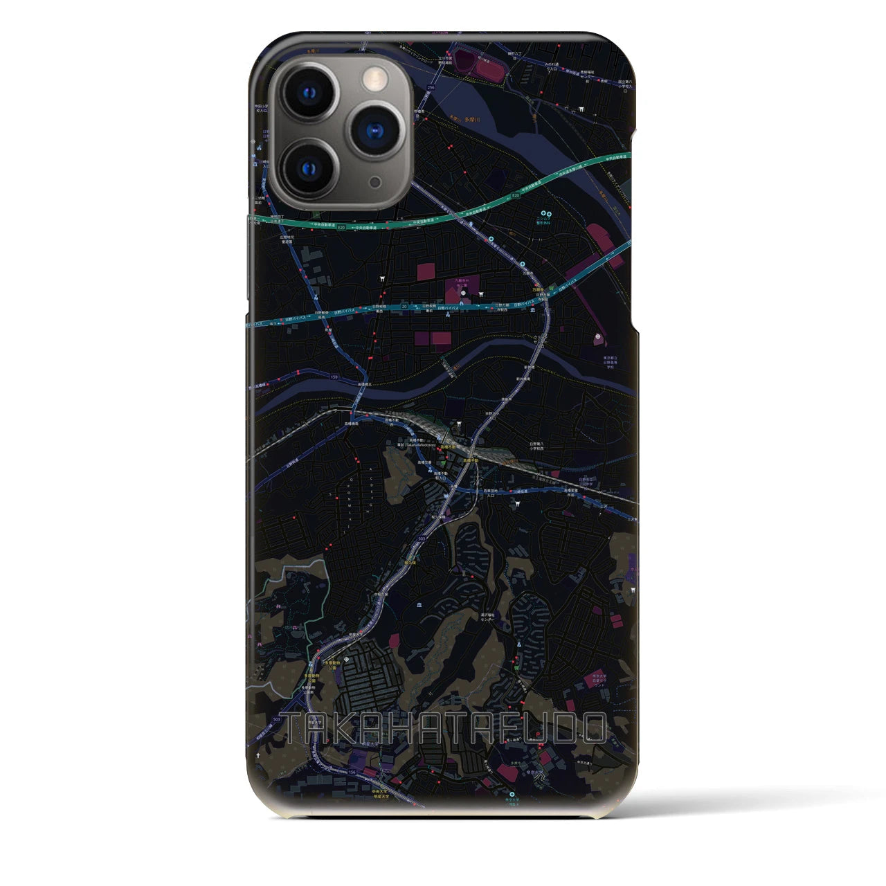 【高幡不動(東京都)】地図柄iPhoneケース(バックカバータイプ)