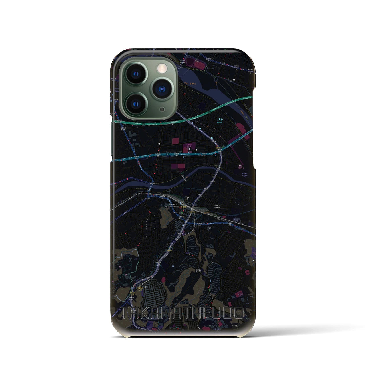 【高幡不動(東京都)】地図柄iPhoneケース(バックカバータイプ)