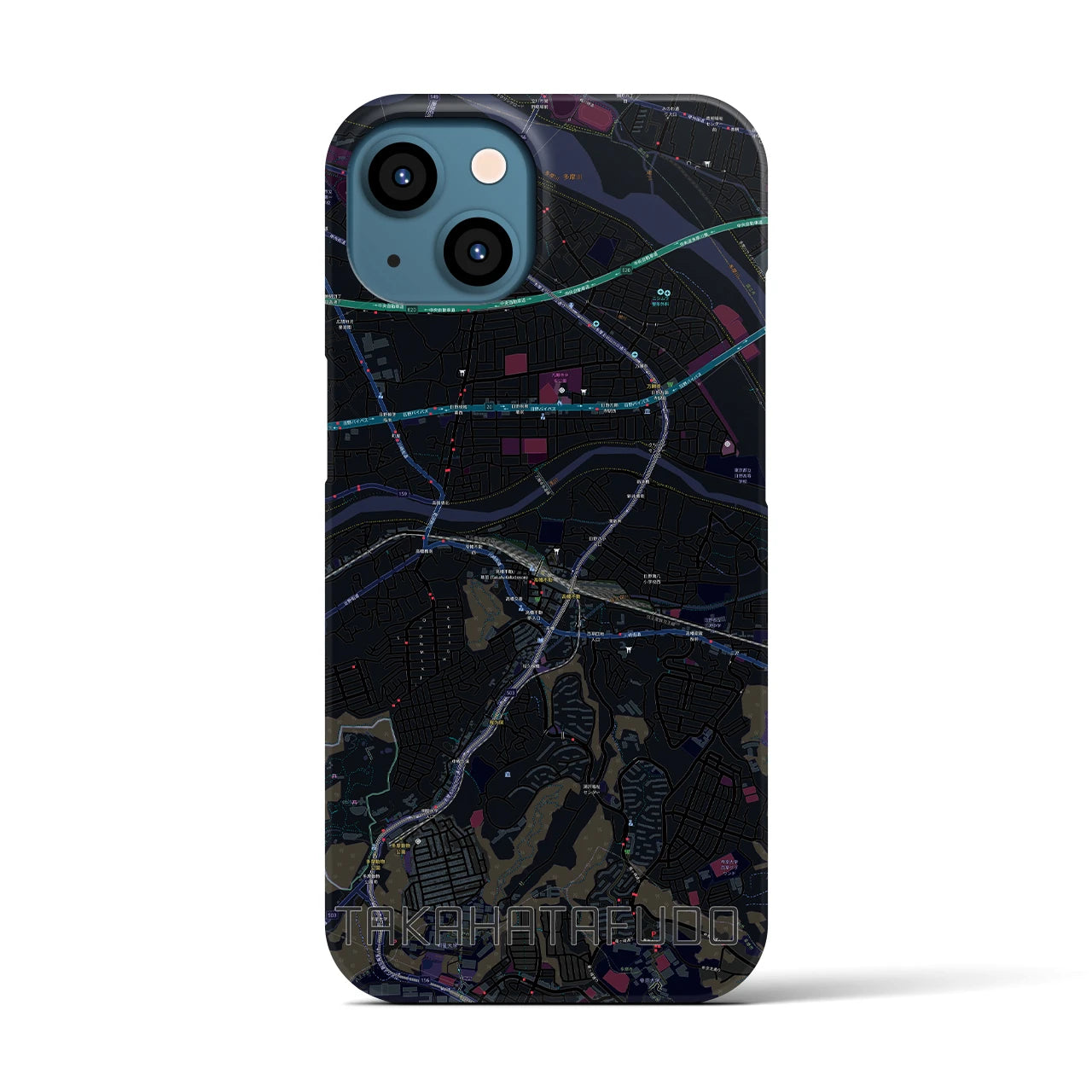 【高幡不動(東京都)】地図柄iPhoneケース(バックカバータイプ)