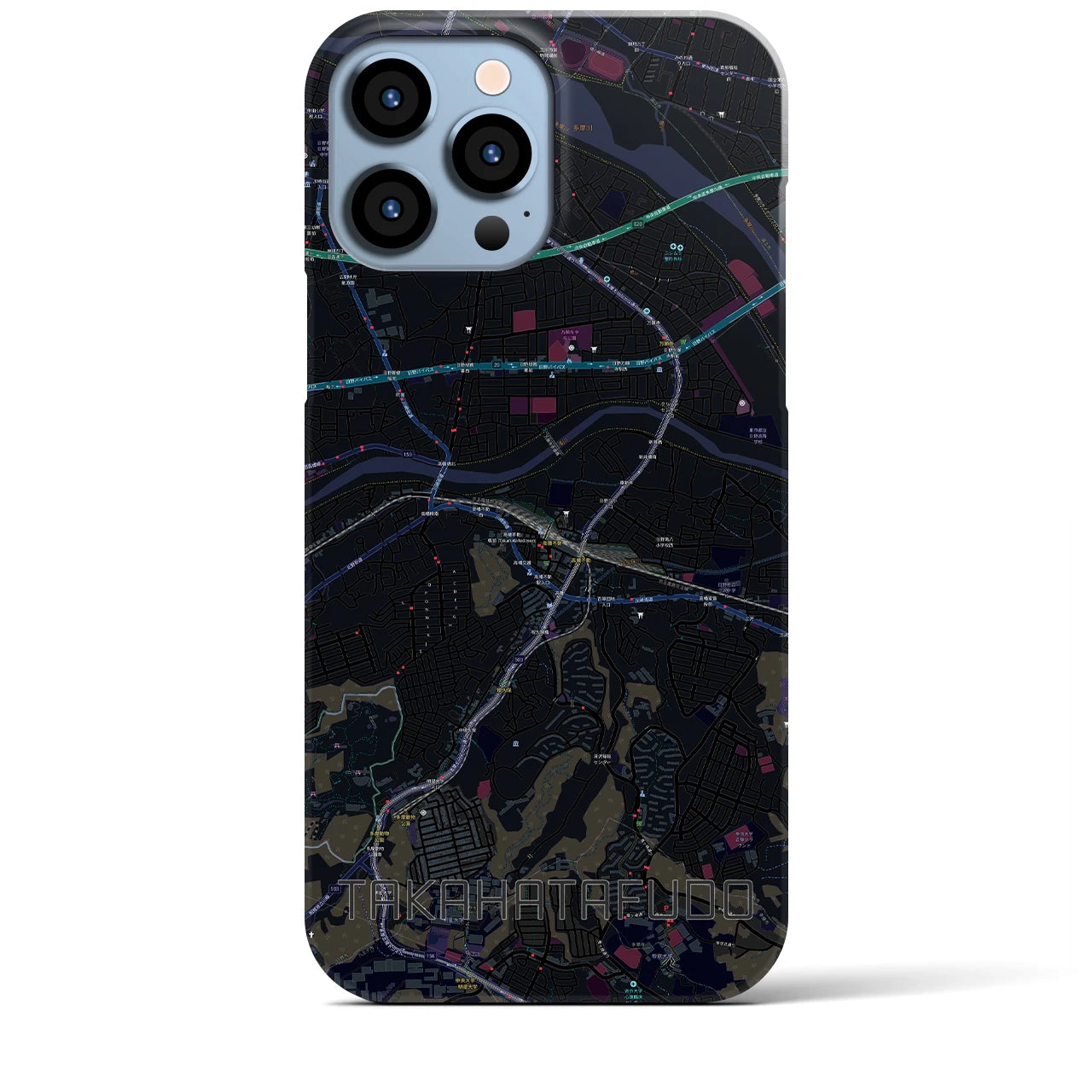 【高幡不動(東京都)】地図柄iPhoneケース(バックカバータイプ)