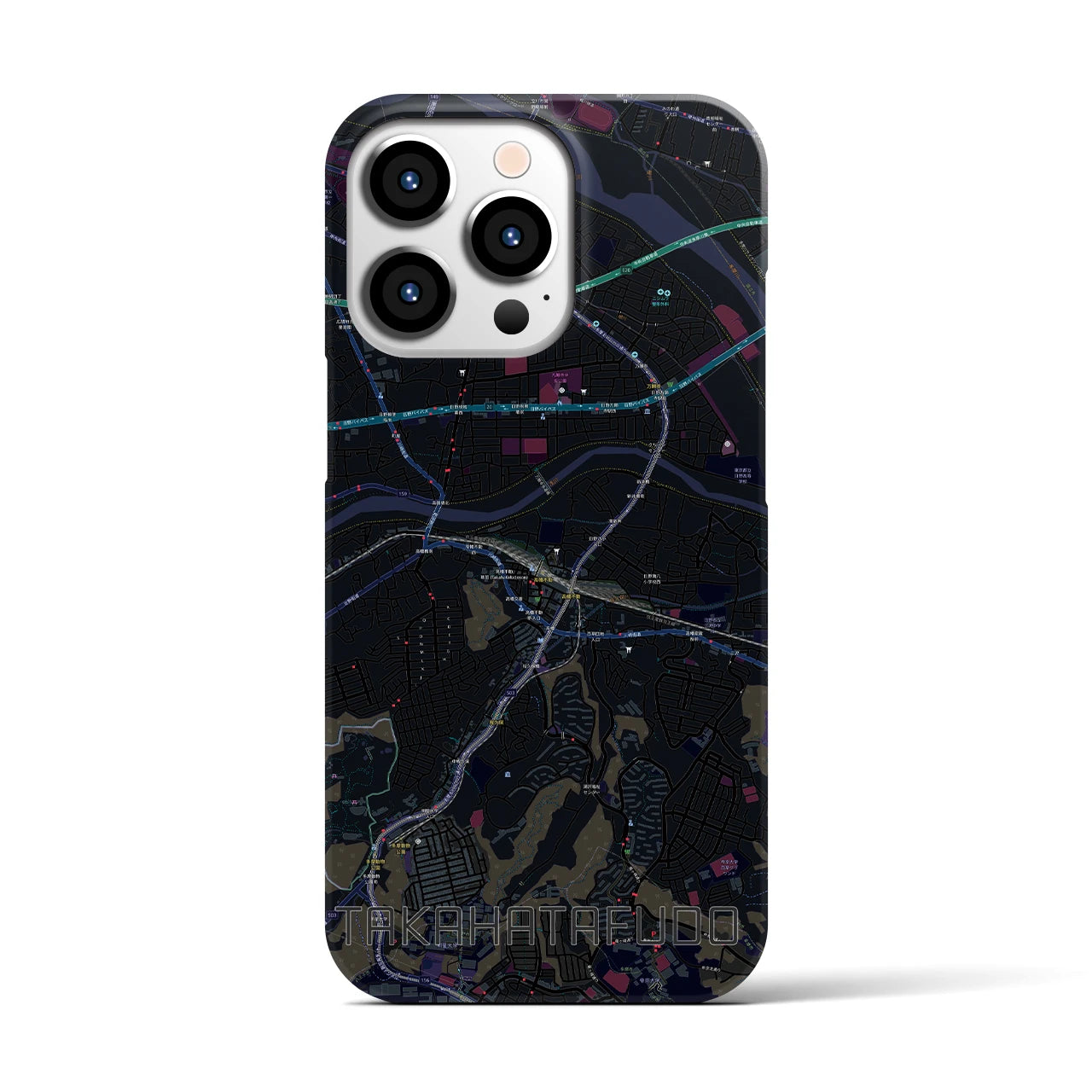 【高幡不動(東京都)】地図柄iPhoneケース(バックカバータイプ)