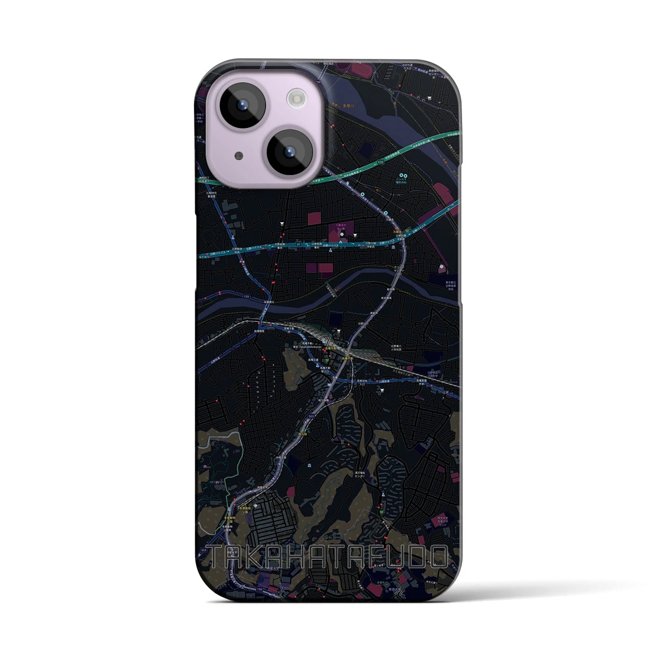 【高幡不動(東京都)】地図柄iPhoneケース(バックカバータイプ)