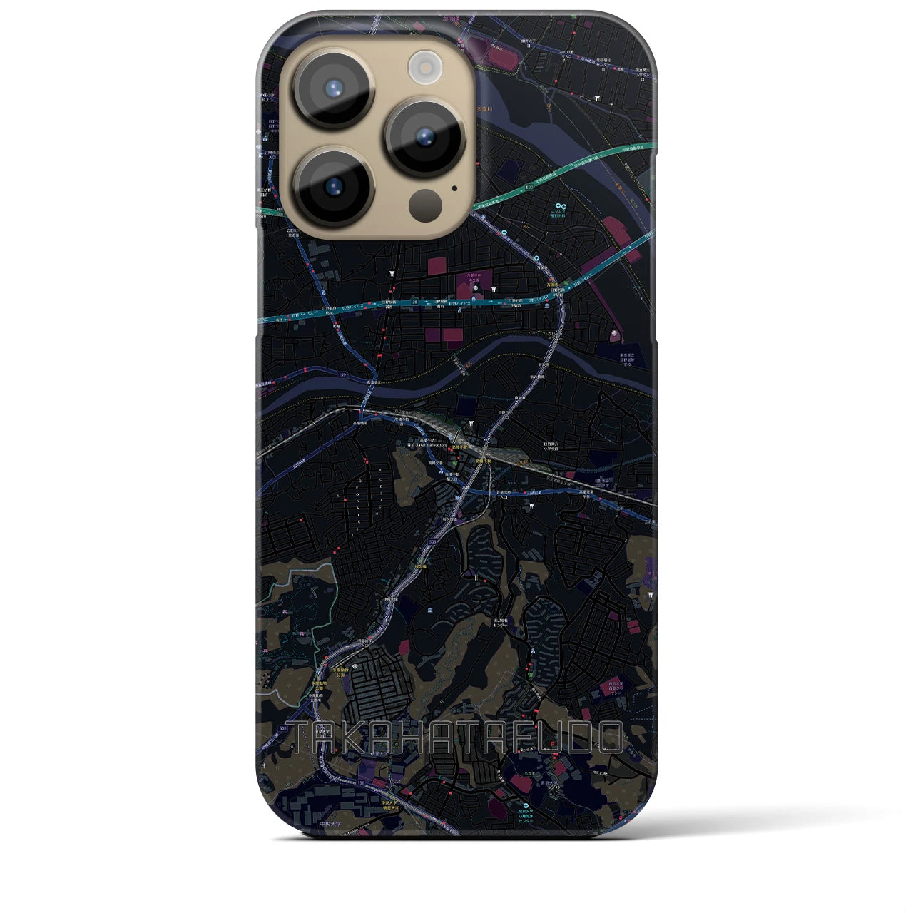 【高幡不動(東京都)】地図柄iPhoneケース(バックカバータイプ)