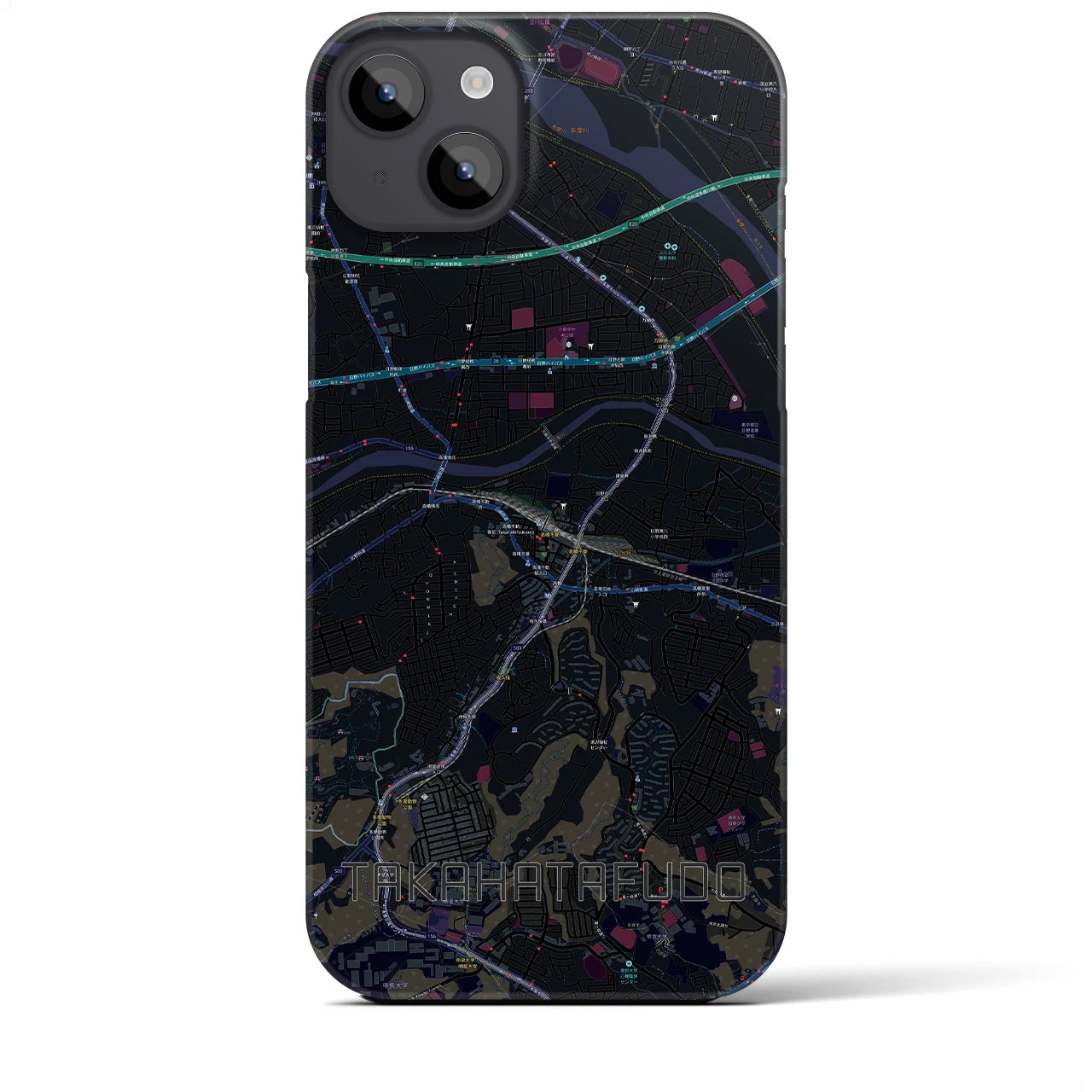【高幡不動(東京都)】地図柄iPhoneケース(バックカバータイプ)