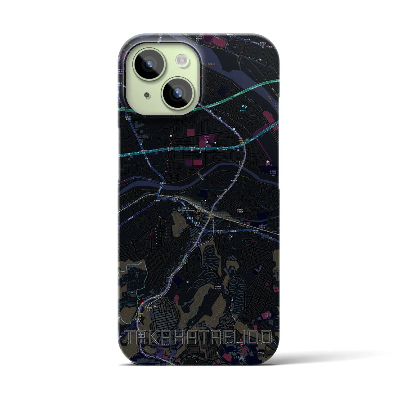 【高幡不動(東京都)】地図柄iPhoneケース(バックカバータイプ)