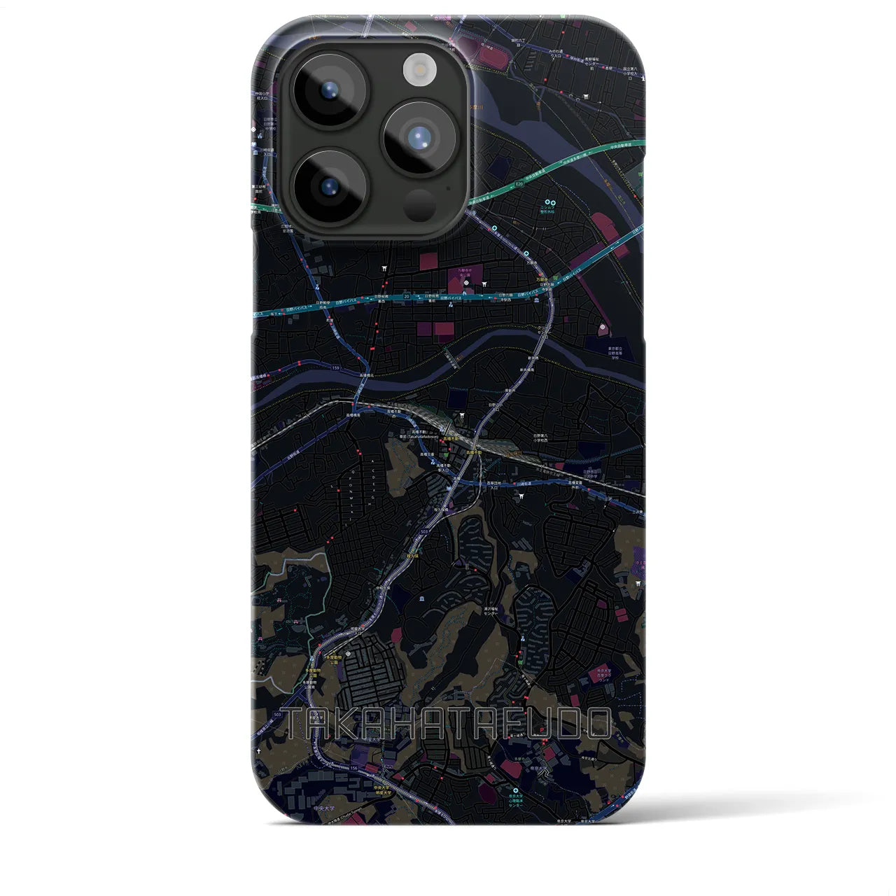 【高幡不動(東京都)】地図柄iPhoneケース(バックカバータイプ)