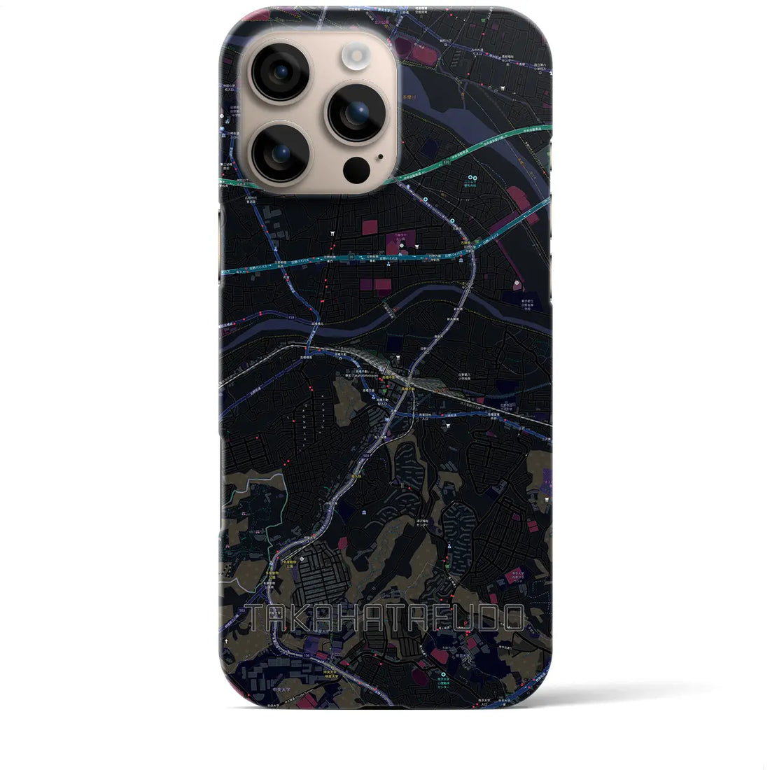 【高幡不動(東京都)】地図柄iPhoneケース(バックカバータイプ)