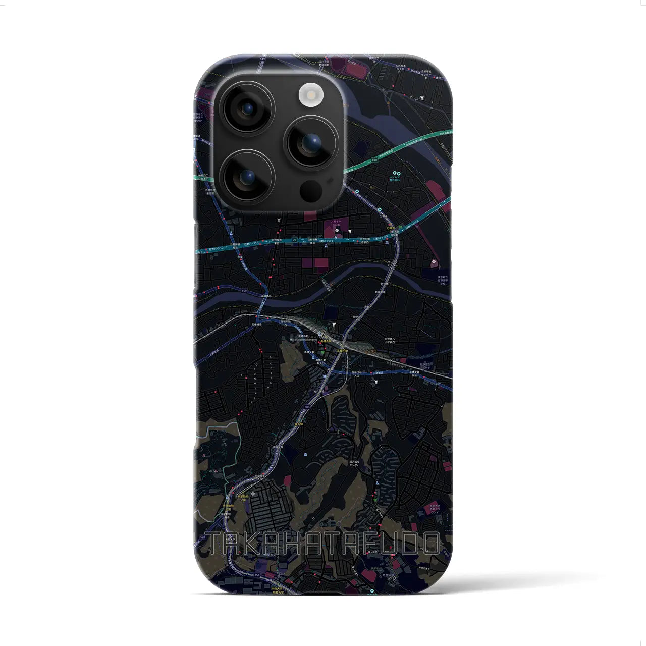 【高幡不動(東京都)】地図柄iPhoneケース(バックカバータイプ)