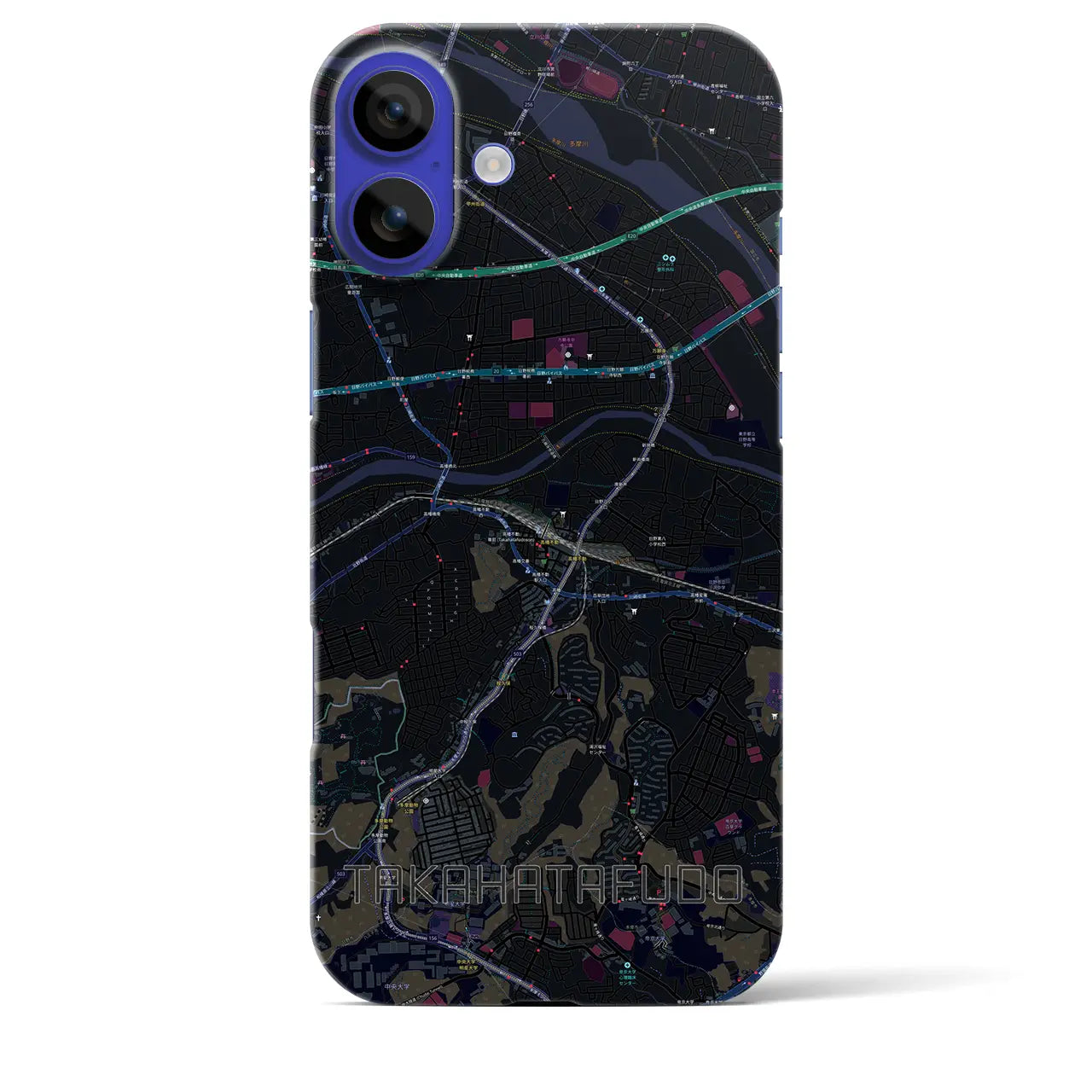 【高幡不動(東京都)】地図柄iPhoneケース(バックカバータイプ)