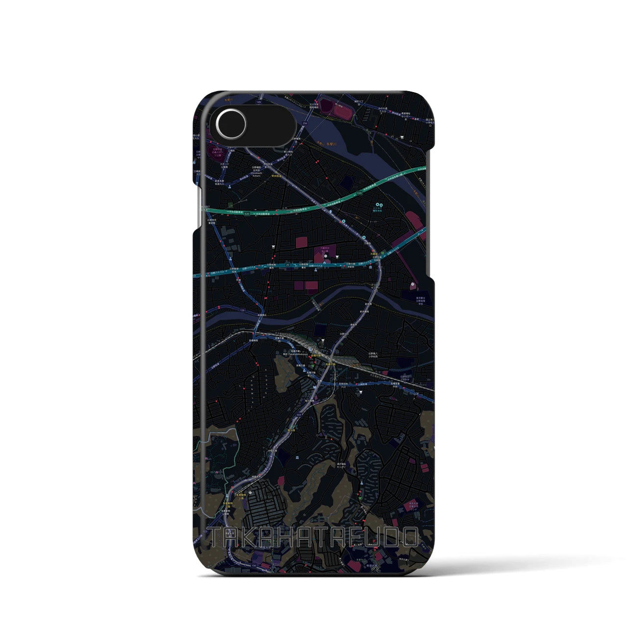 【高幡不動(東京都)】地図柄iPhoneケース(バックカバータイプ)