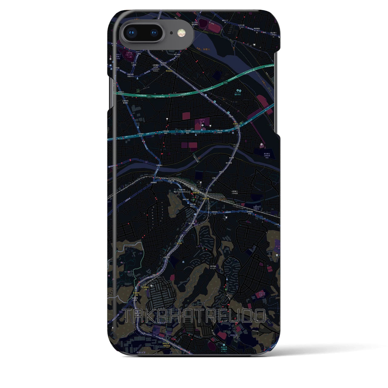 【高幡不動(東京都)】地図柄iPhoneケース(バックカバータイプ)