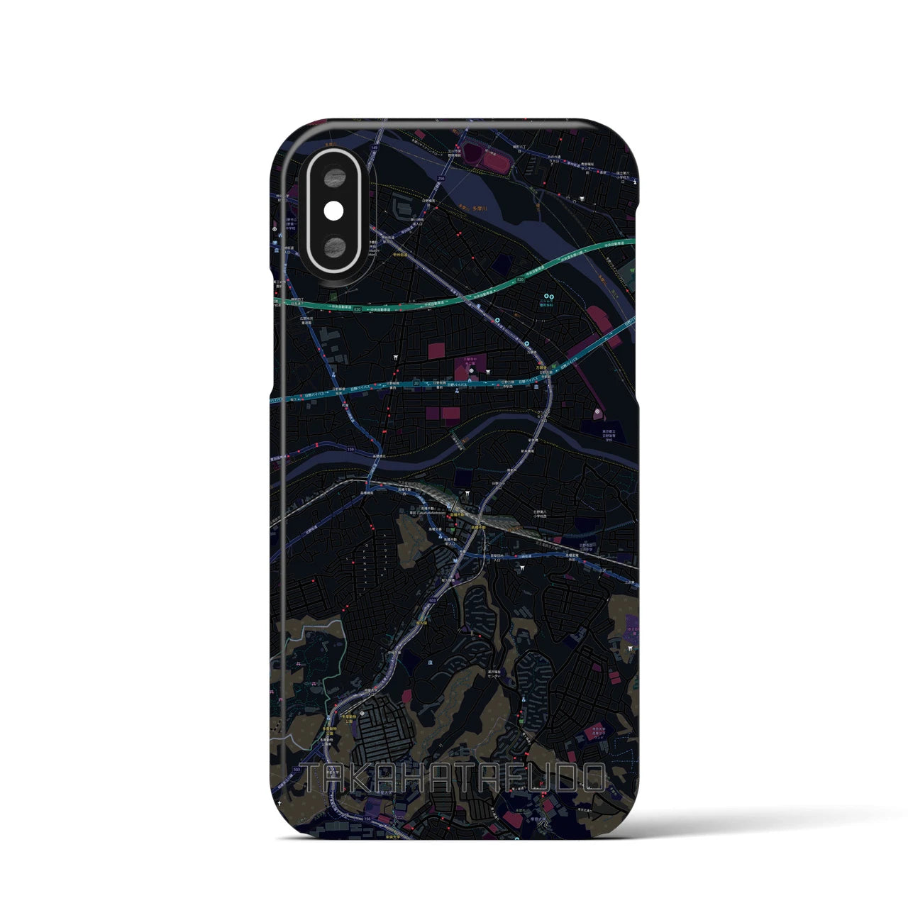 【高幡不動(東京都)】地図柄iPhoneケース(バックカバータイプ)
