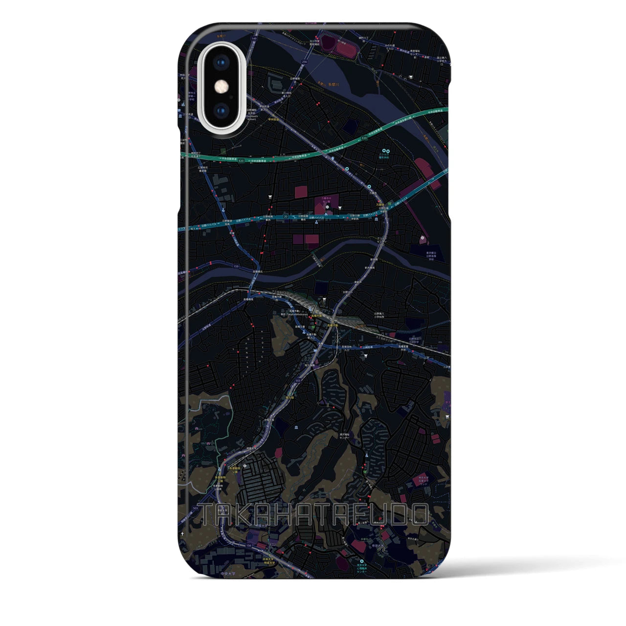 【高幡不動(東京都)】地図柄iPhoneケース(バックカバータイプ)