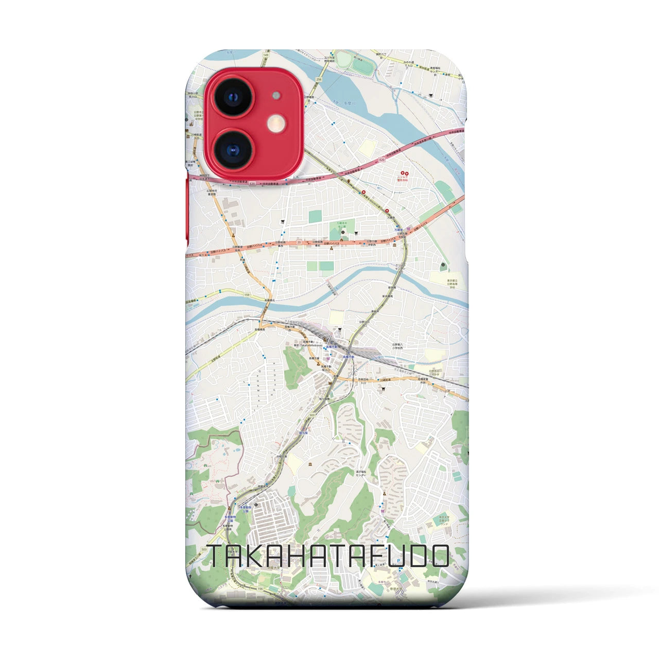 【高幡不動(東京都)】地図柄iPhoneケース(バックカバータイプ)
