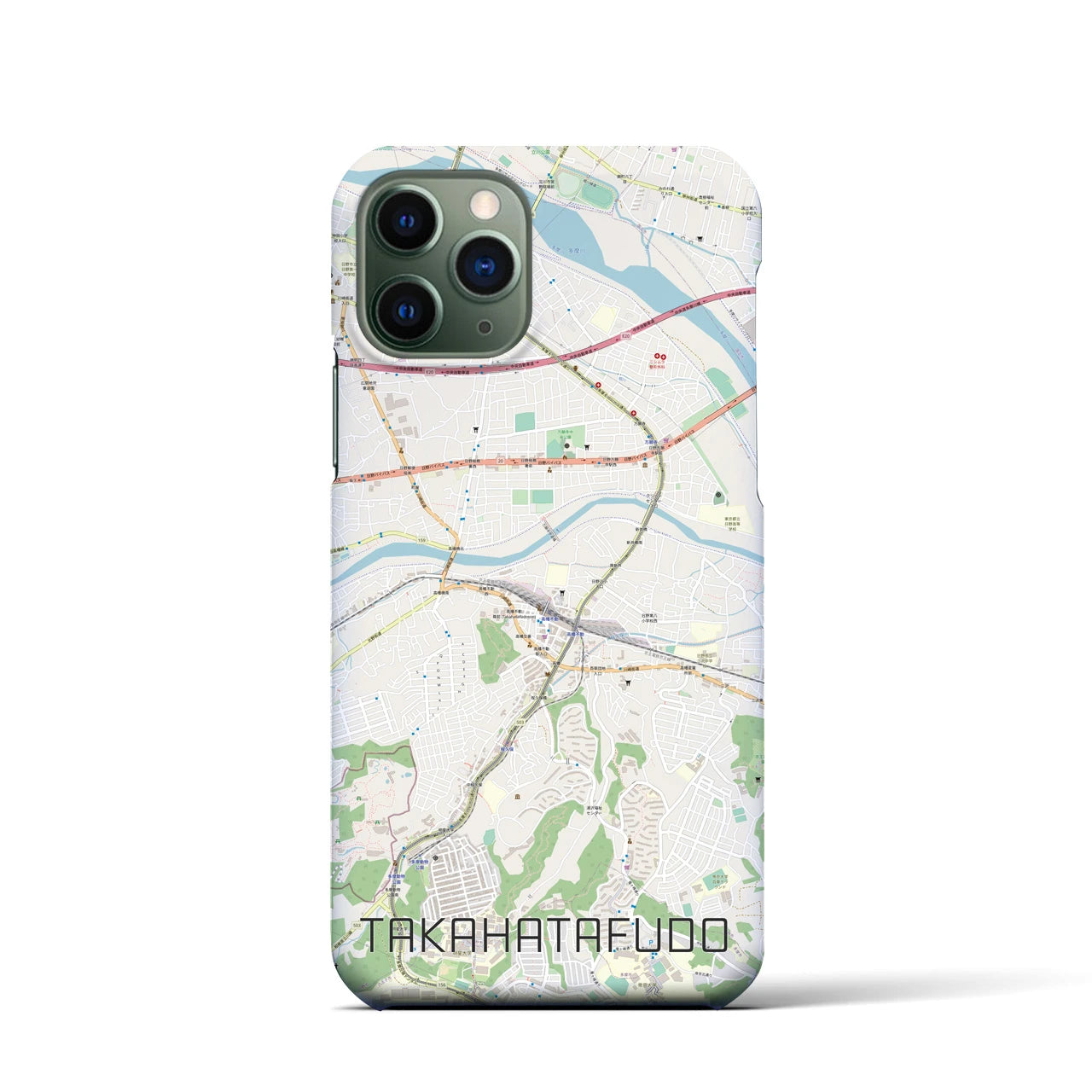 【高幡不動(東京都)】地図柄iPhoneケース(バックカバータイプ)