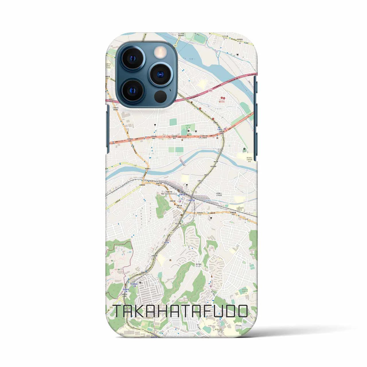 【高幡不動(東京都)】地図柄iPhoneケース(バックカバータイプ)