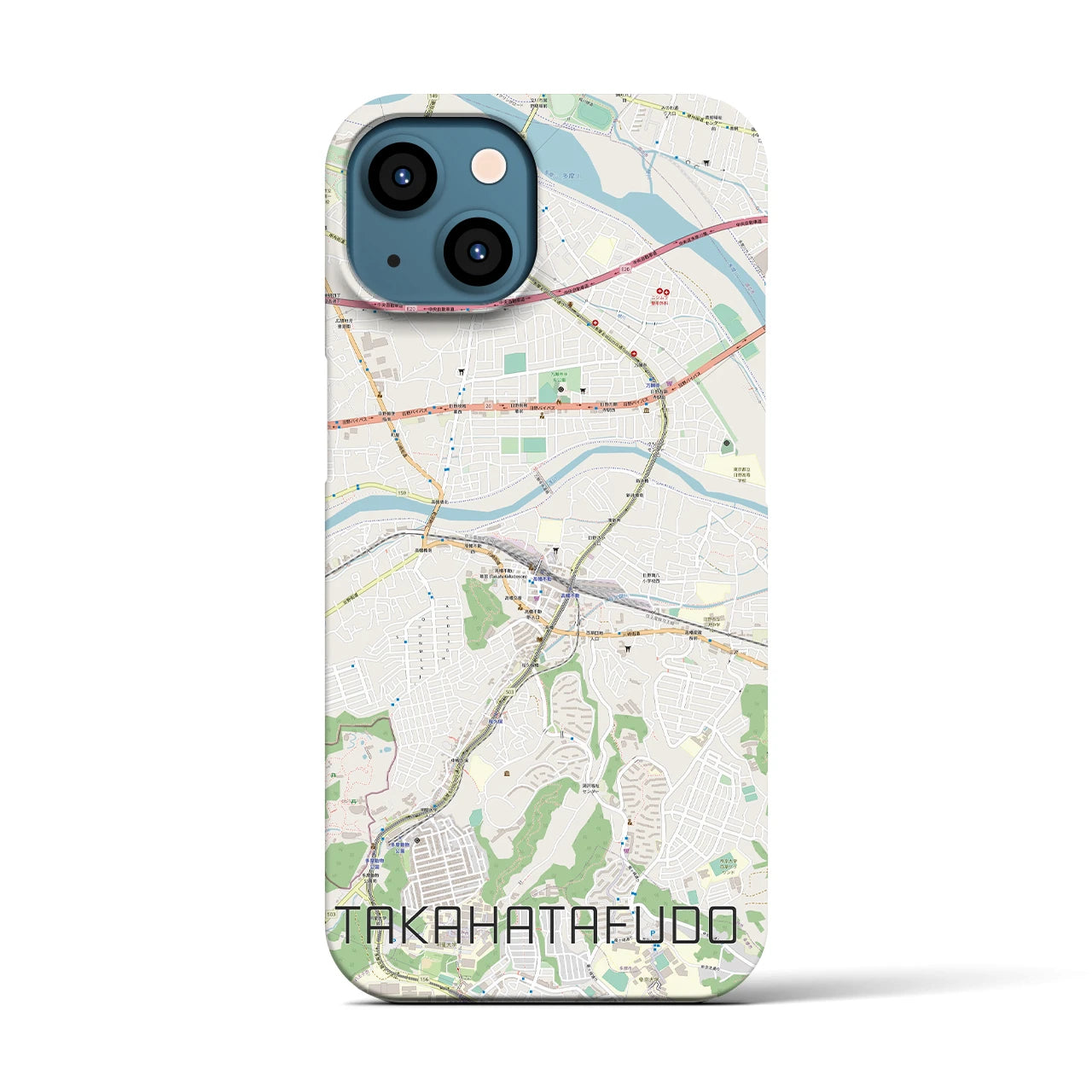 【高幡不動(東京都)】地図柄iPhoneケース(バックカバータイプ)