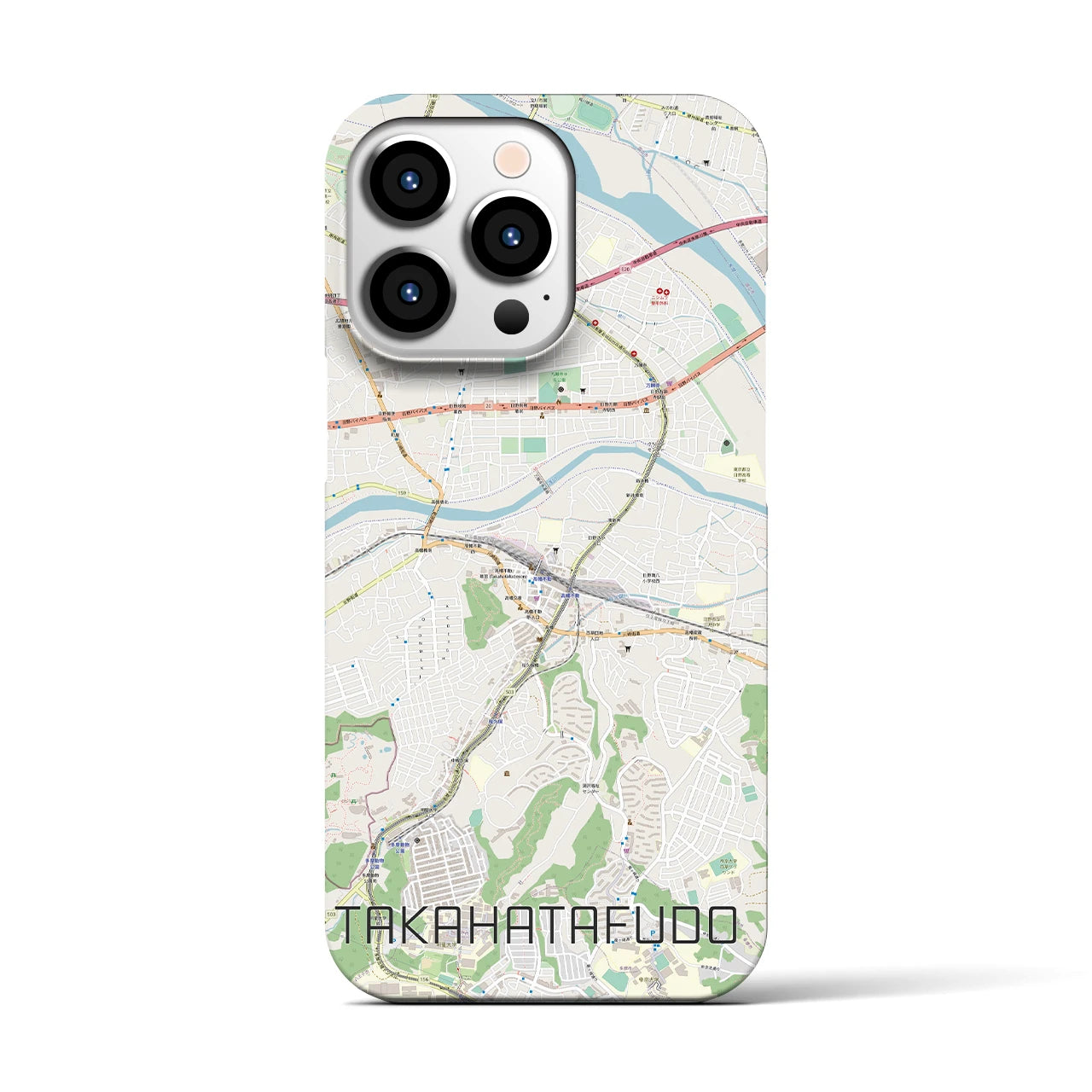 【高幡不動(東京都)】地図柄iPhoneケース(バックカバータイプ)