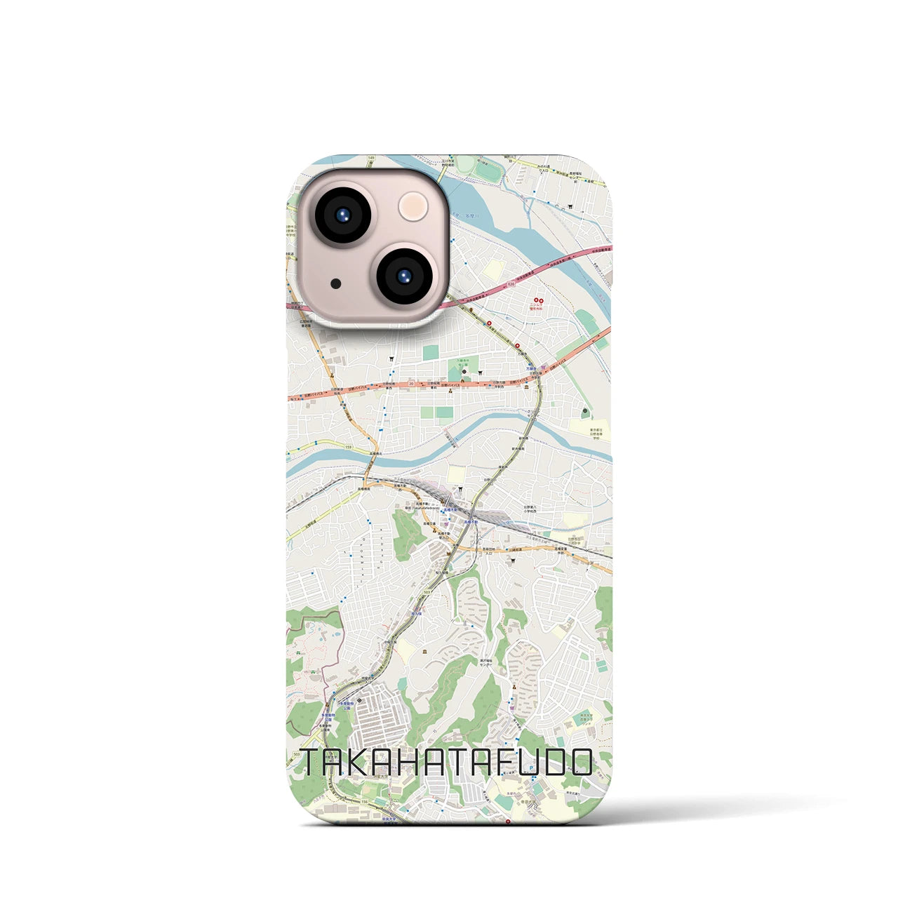【高幡不動(東京都)】地図柄iPhoneケース(バックカバータイプ)