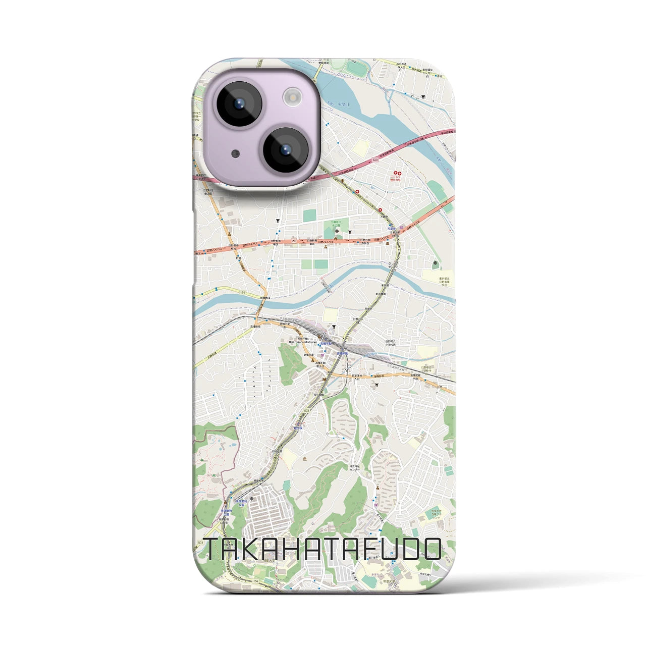 【高幡不動(東京都)】地図柄iPhoneケース(バックカバータイプ)