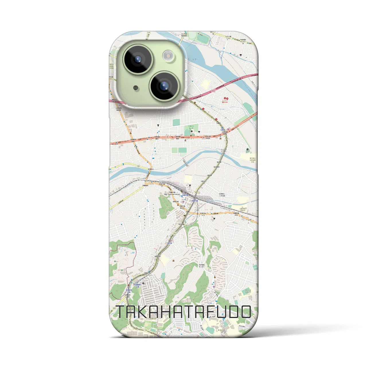 【高幡不動(東京都)】地図柄iPhoneケース(バックカバータイプ)