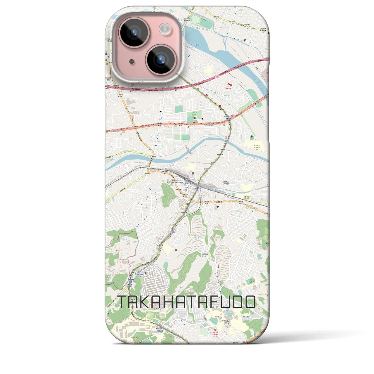 【高幡不動(東京都)】地図柄iPhoneケース(バックカバータイプ)