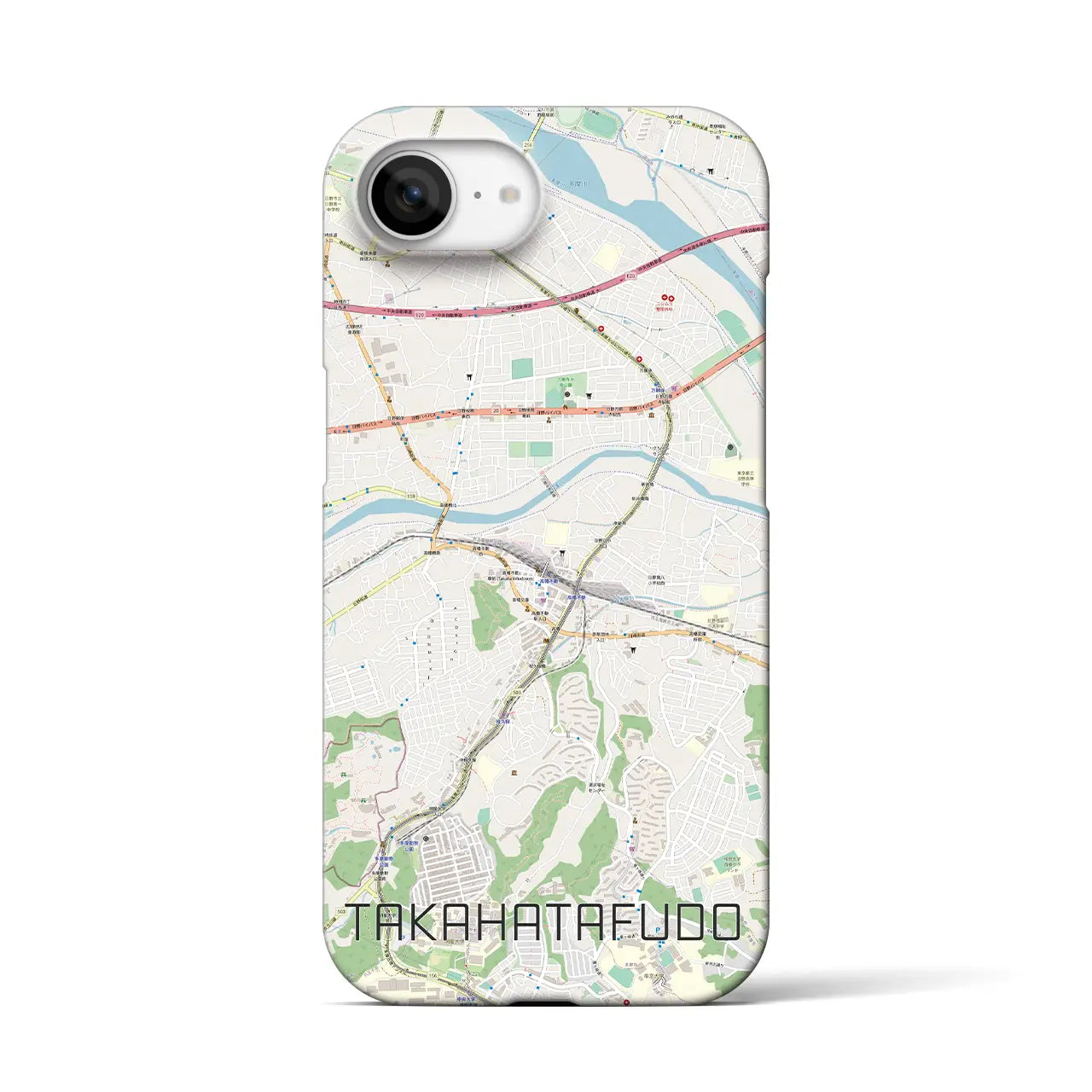 【高幡不動(東京都)】地図柄iPhoneケース(バックカバータイプ)